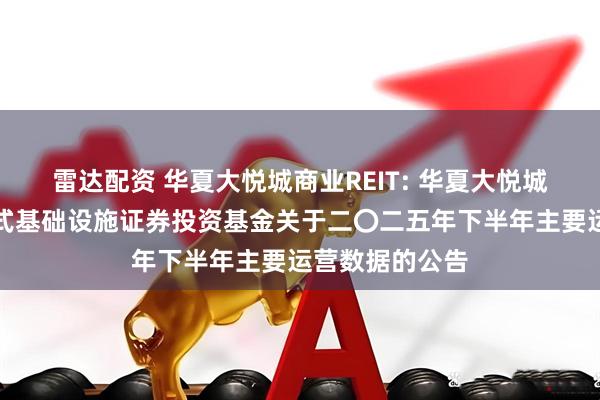 雷达配资 华夏大悦城商业REIT: 华夏大悦城购物中心封闭式基础设施证券投资基金关于二〇二五年下半年主要运营数据的公告